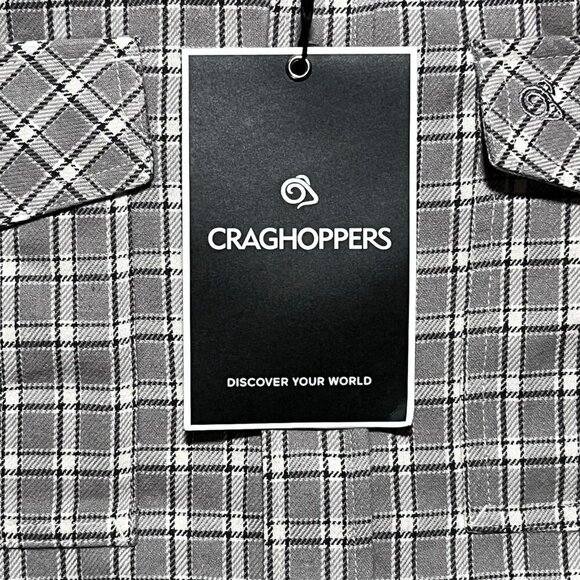 Craghoppers Men's Kiwi LS Check Flannel Shirt Small Gray - Picture 6 of 10